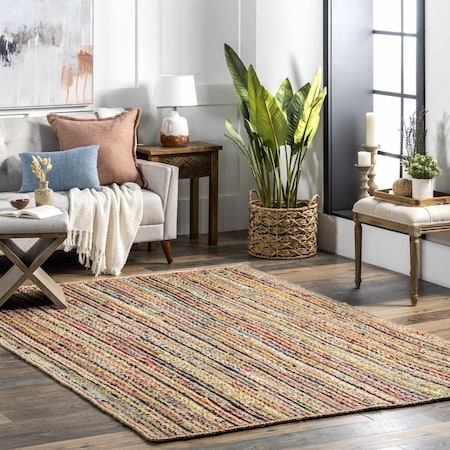 Nuloom Aleen Bohemian Cotton/Jute Area Rug 4ft x 6ft MGNM05A-406